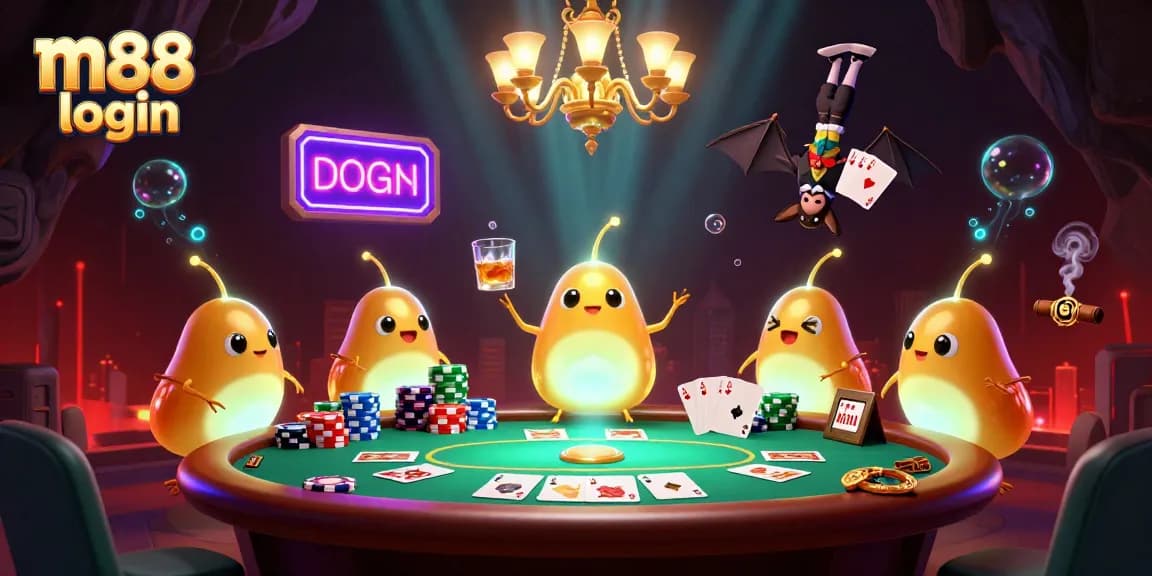 Engage with m88 login at this vibrant cave casino illuminated by glowworms and a bat dealer.