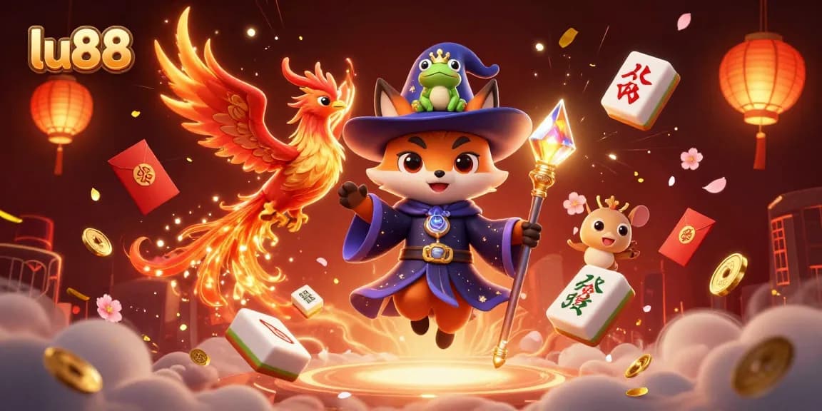 Engage in thrilling gameplay at lu88 amidst a vibrant casino scene with dazzling game elements.