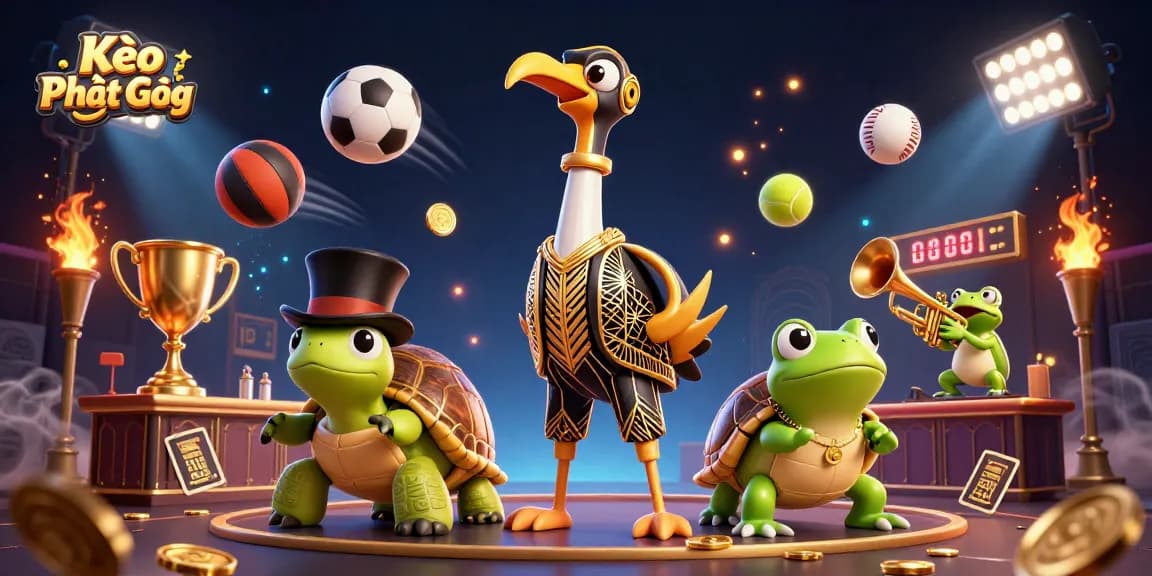 Kèo Phạt Góc betting strategy illustrated with engaging 3D characters and sports elements.