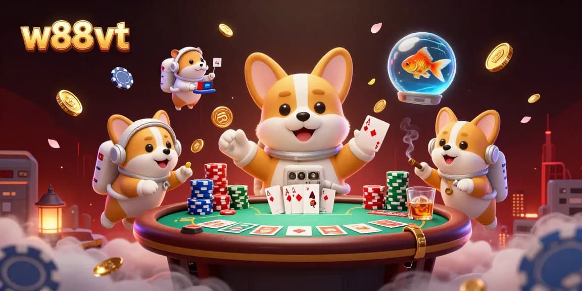 Trải nghiệm cá cược trực tuyến tại W88 VT với không gian casino sống động và các nhân vật thú vị.
