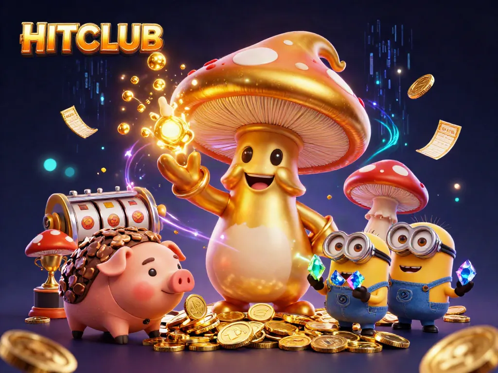 HITCLUB transforms gameplay with golden wizard magic and interactive casino elements.