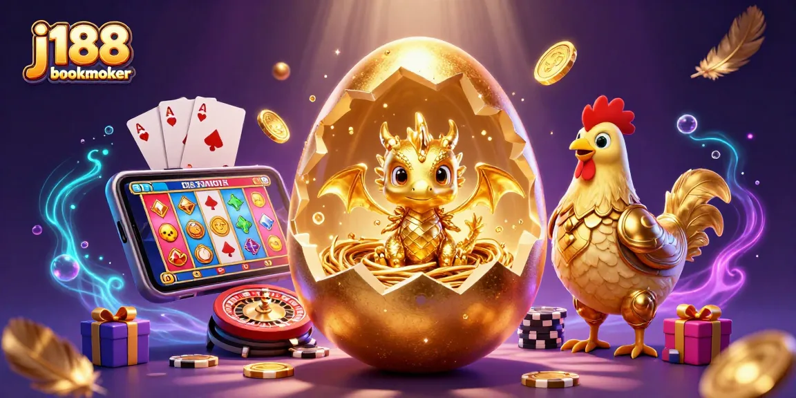 Experience thrilling wins at j188 bookmaker with a vivid scene of a golden dragon and dynamic gaming elements.