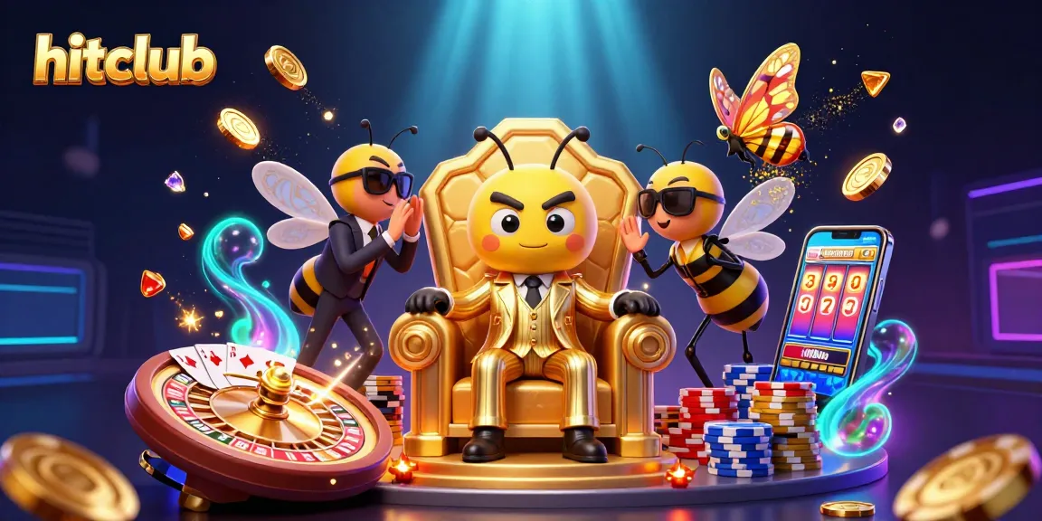 Experience the vibrant hitclub action with a buzzing cartoon bee mob boss and dynamic gaming elements.