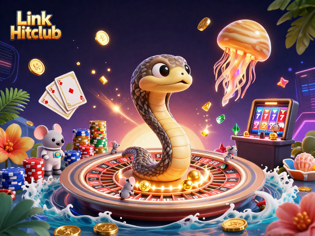 Spin the roulette with Link Hitclub at an exciting cosmic gambling scene featuring vibrant elements.