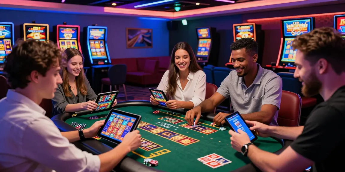 Giocatori di casino non aams sicuri che si divertono con giochi dal vivo interattivi in un ambiente vivace.