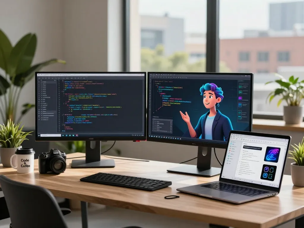 Dynamic AI interaction workspace showcasing CrushOn AI developer engaged with virtual characters