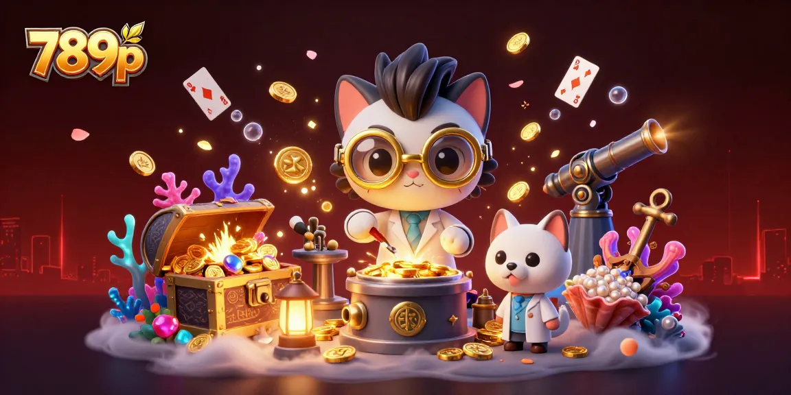 Enjoy exciting game rounds at 789p under the watchful eye of a mad scientist cat in a treasure-filled underwater world.