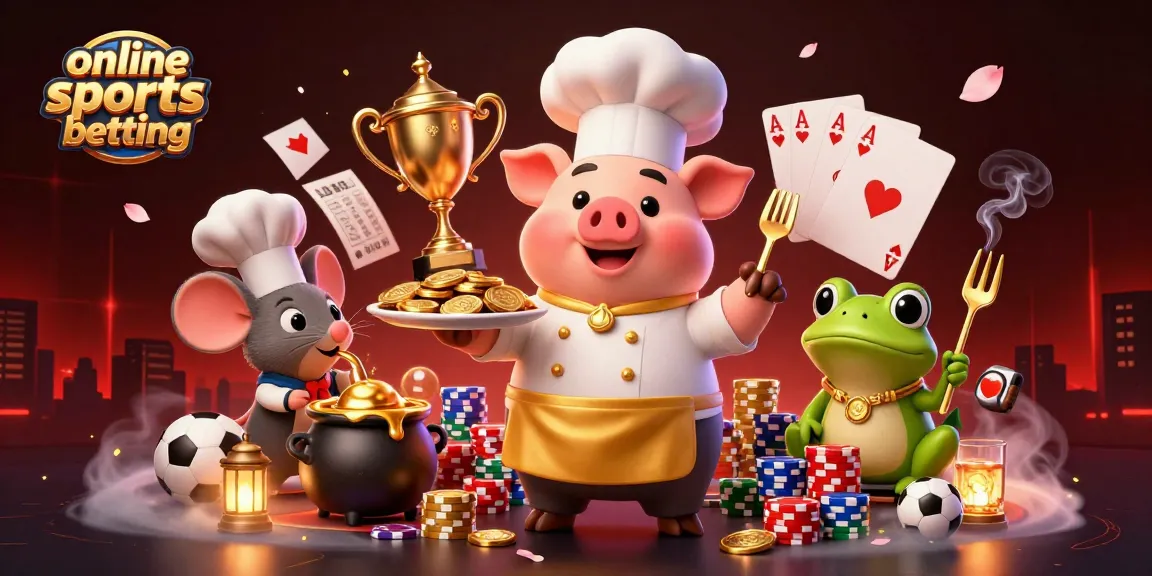 Engage in online sports betting with vibrant characters and dynamic casino elements.