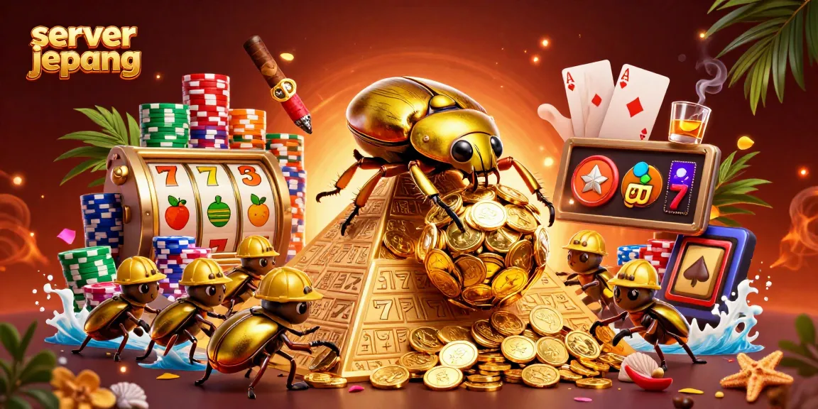 Experience server jepang excitement with vibrant slot games, golden coins, and a thrilling casino atmosphere.
